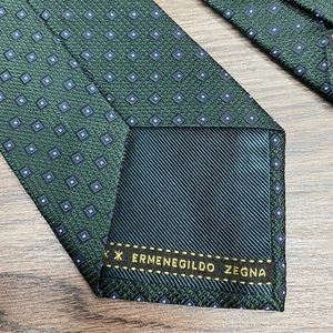 Ermenegildo Zegna NEW Green w/ Navy Check Tie
